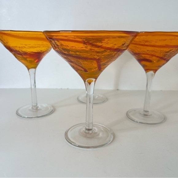 Vintage Hand Blown Margarita Glasses - Picture 2 of 8